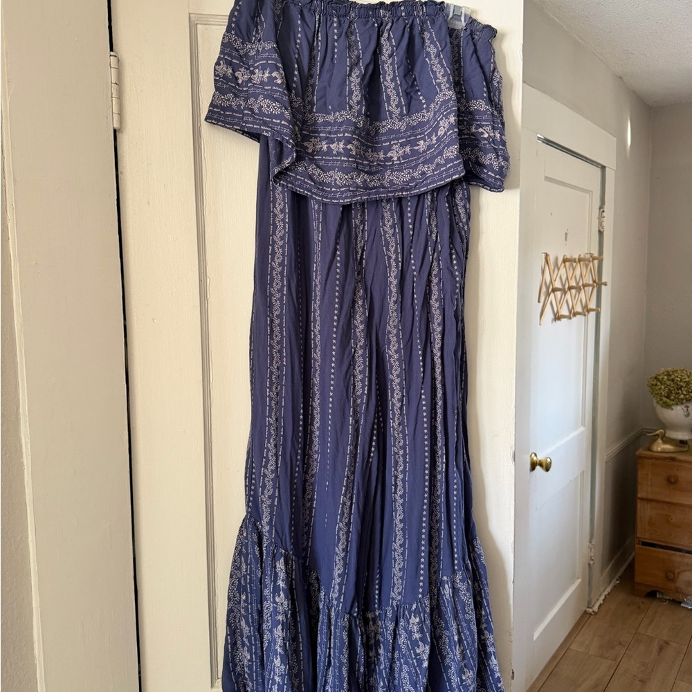 Japna Blue Boho Flowy Wide Leg Jumper Size Large